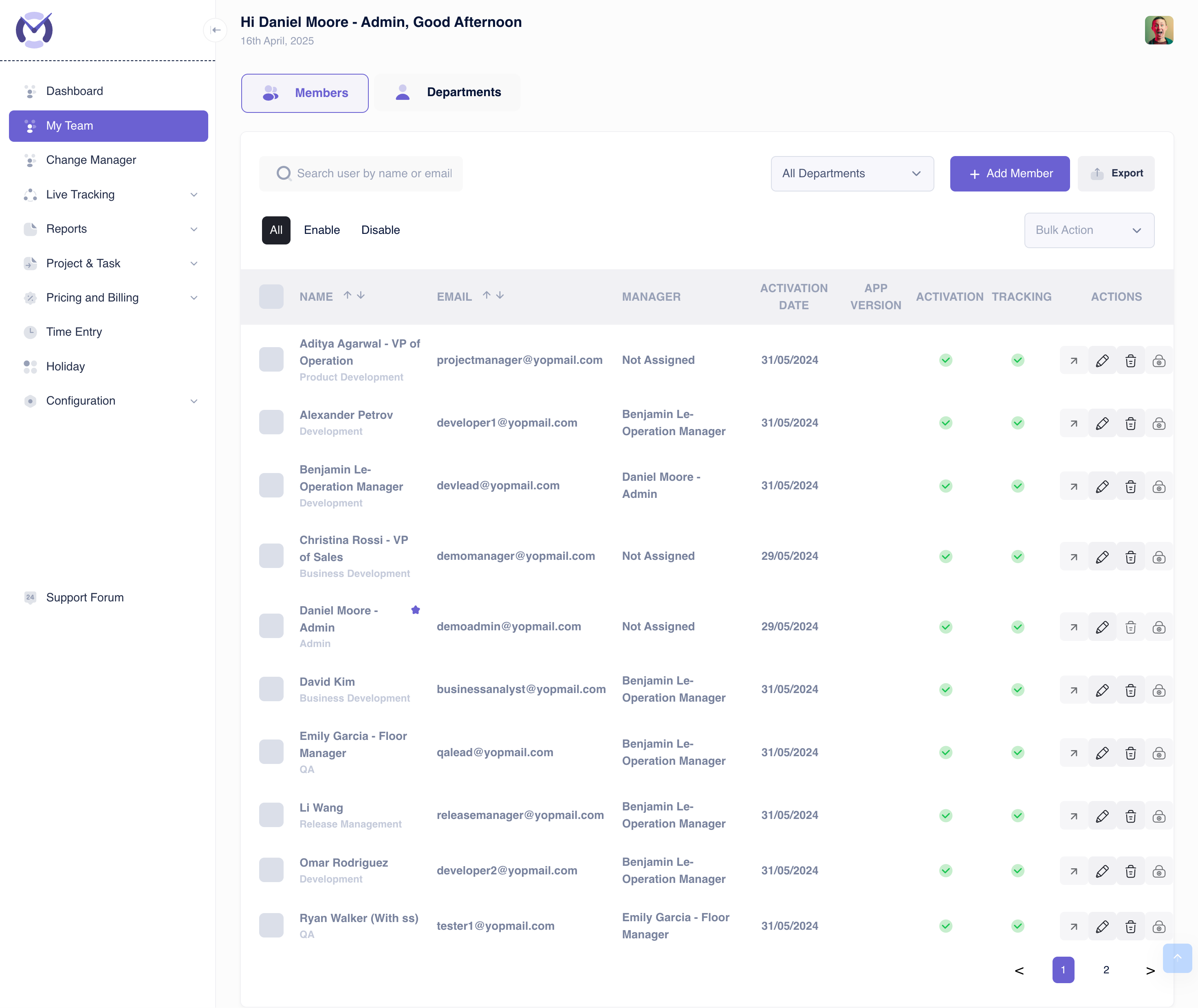 Member List View